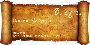 Bacher Ágota névjegykártya