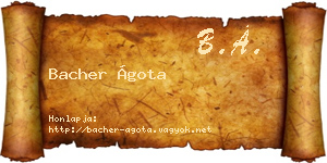 Bacher Ágota névjegykártya