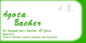 agota bacher business card